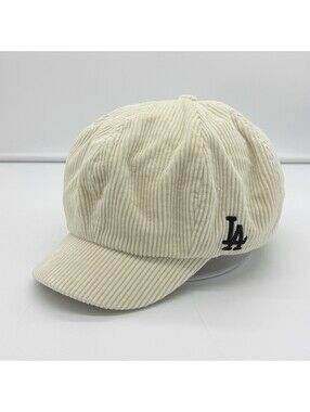 MLB Los Angeles Dodgers Corduroy Newsboy Cap Cream Korea Version OSFA Fashion